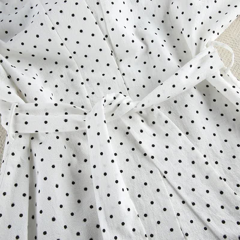 Ensemble pyjama kimono en coton à pois - image 5