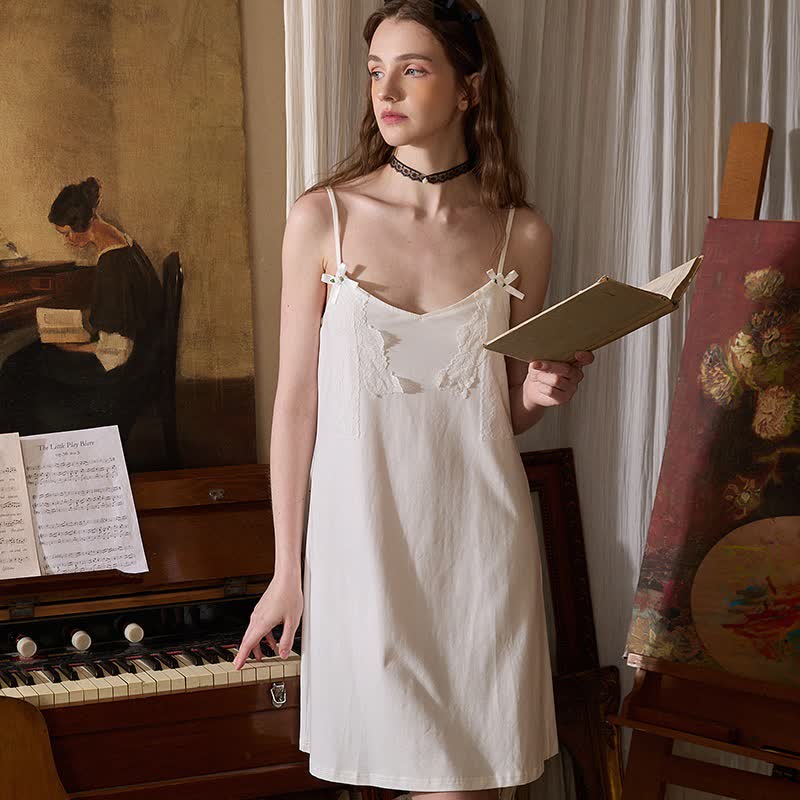 Chemise de nuit en dentelle de coton - image 3