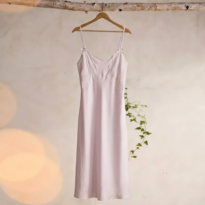 Chemise de nuit en dentelle de coton - Violet - XL - image 0
