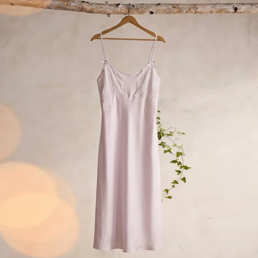 Chemise de nuit en dentelle de coton - Violet - XL - image 0