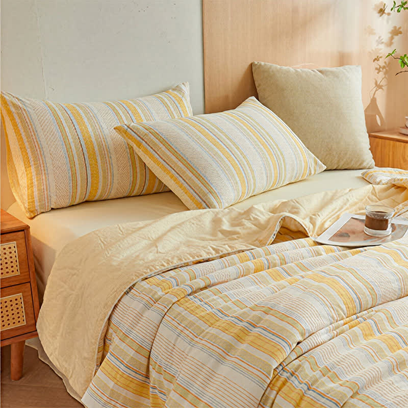 Ensemble de literie d'été Ownkoti Soft Plaid Pure Summer - image 2
