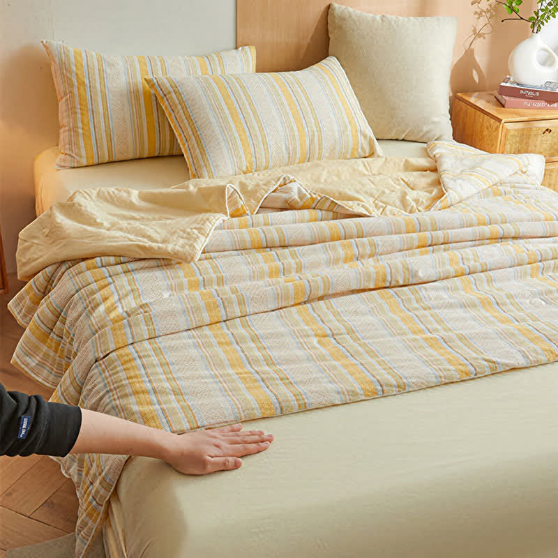 Ensemble de literie d'été Ownkoti Soft Plaid Pure Summer - image 1