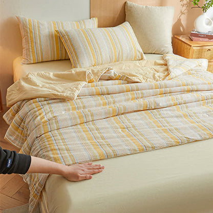 Ensemble de literie d'été Ownkoti Soft Plaid Pure Summer - image 1