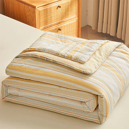 Ensemble de literie d'été Ownkoti Soft Plaid Pure Summer - Jaune - Reine - Ensemble de literie - image 0