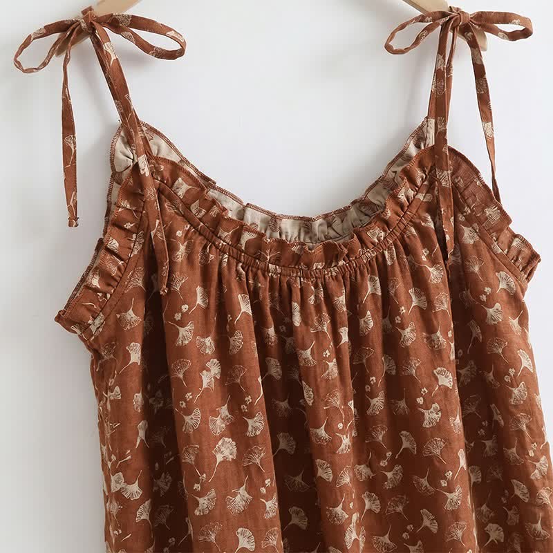 Ensemble pyjama débardeur à motif de feuilles de ginkgo biloba - image 2