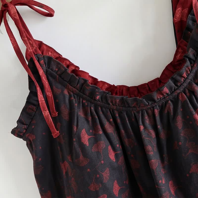 Ensemble pyjama débardeur à motif de feuilles de ginkgo biloba - image 18