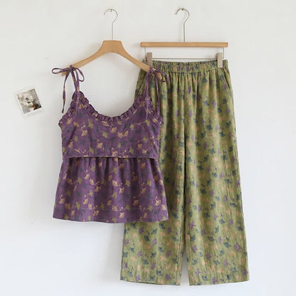 Ensemble pyjama débardeur à motif de feuilles de ginkgo biloba - image 13