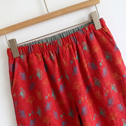 Ensemble pyjama débardeur à motif de feuilles de ginkgo biloba - image 7