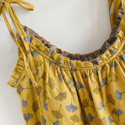 Ensemble pyjama débardeur à motif de feuilles de ginkgo biloba - image 10