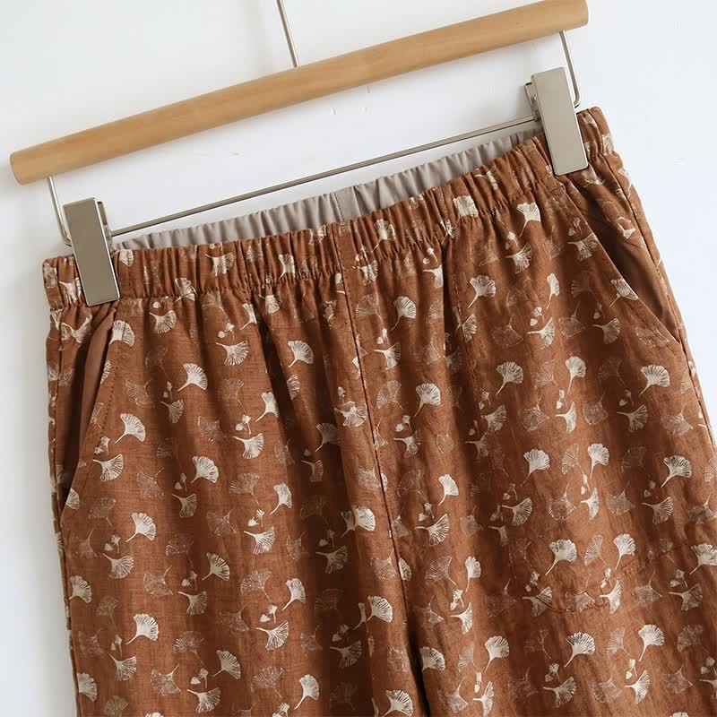 Ensemble pyjama débardeur à motif de feuilles de ginkgo biloba - image 3