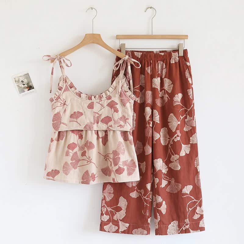 Ensemble pyjama élégant en coton ginkgo - image 1