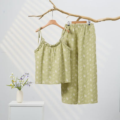 Pyjama en coton avec des feuilles de ginkgo fraîches - image 2