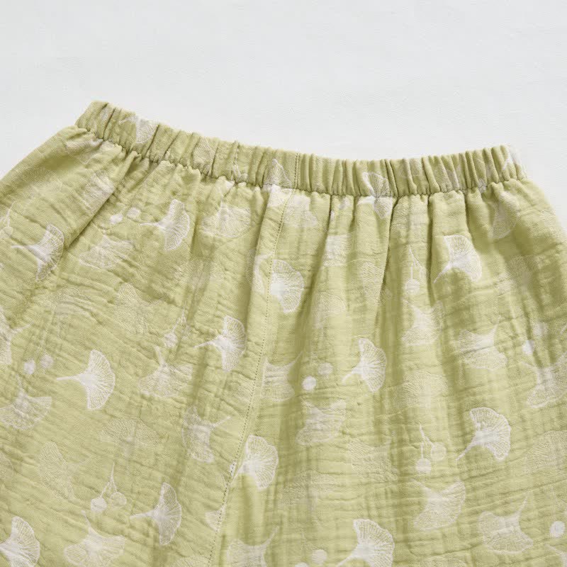Pyjama en coton avec des feuilles de ginkgo fraîches - image 7