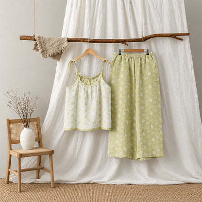 Pyjama en coton avec des feuilles de ginkgo fraîches - image 3