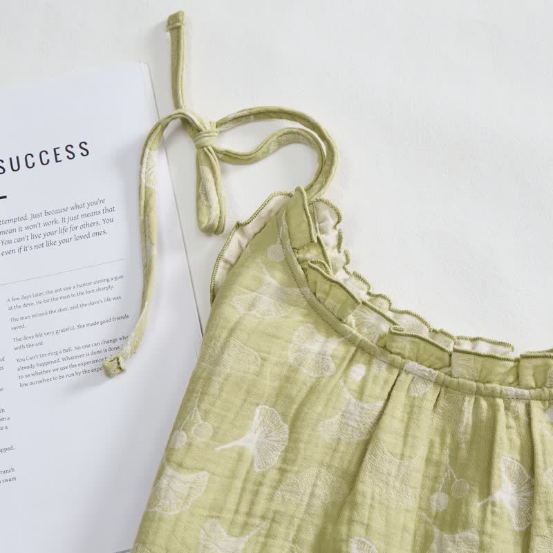 Pyjama en coton avec des feuilles de ginkgo fraîches - image 5