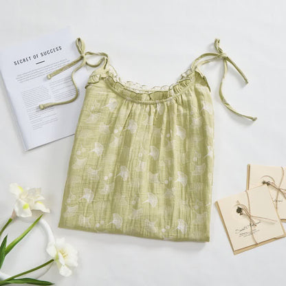 Chemise de nuit en coton ginkgo frais - image 1
