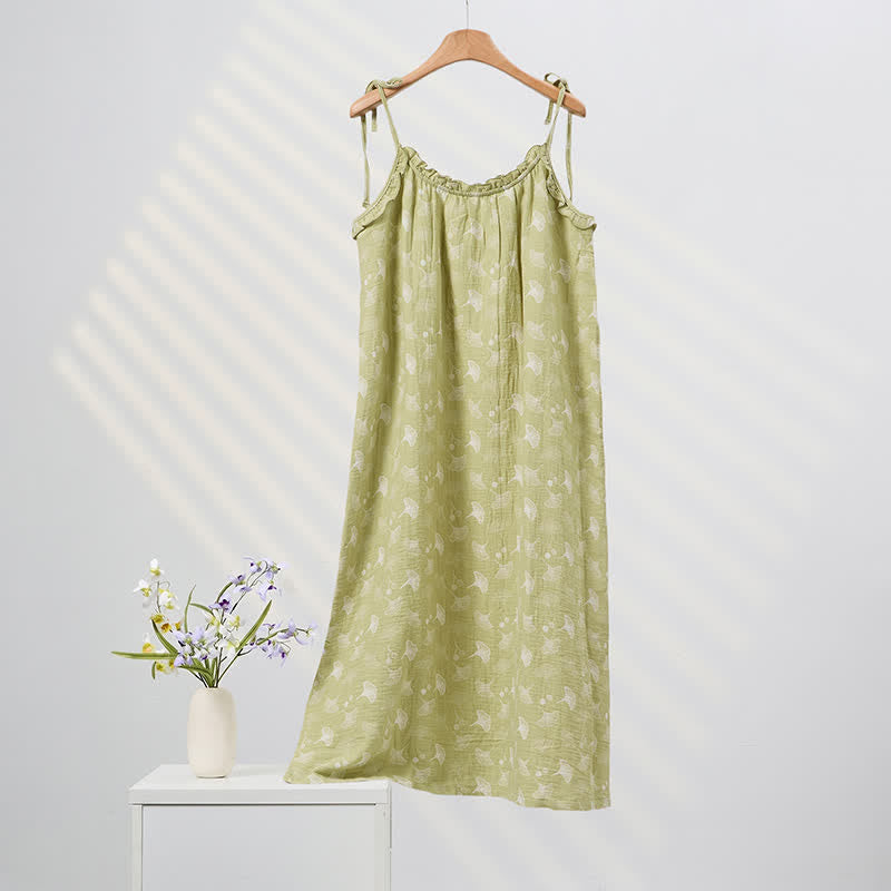 Chemise de nuit en coton ginkgo frais - image 3
