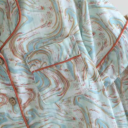 Ensemble lounge en gaze de coton à imprimé abstrait - image 8