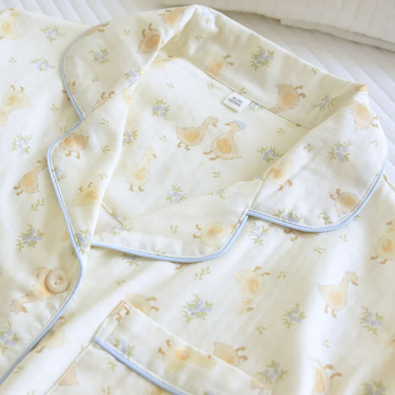 Ensemble de trois pièces de vêtements d'intérieur en toile de coton imprimée - image 5