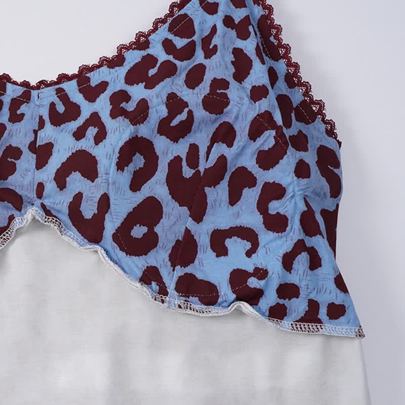 Ensemble de vêtements d'intérieur à imprimé léopard bleu - image 4