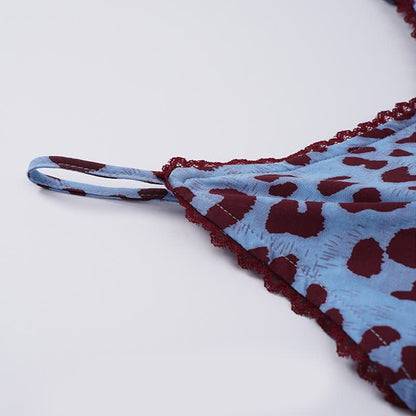 Ensemble de vêtements d'intérieur à imprimé léopard bleu - image 3
