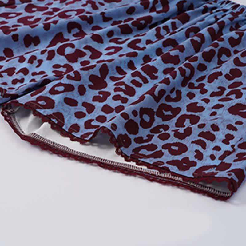 Ensemble de vêtements d'intérieur à imprimé léopard bleu - image 5
