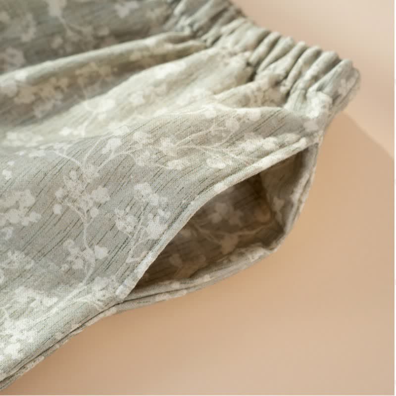 Pyjama en coton doux à motifs floraux avec patte de boutonnage - image 11