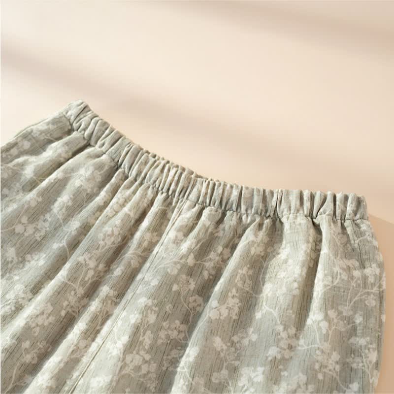 Pyjama en coton doux à motifs floraux avec patte de boutonnage - image 10