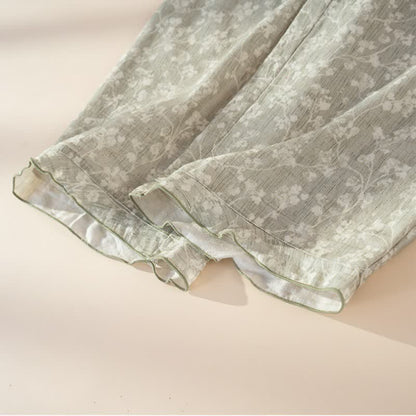 Pyjama en coton doux à motifs floraux avec patte de boutonnage - image 12