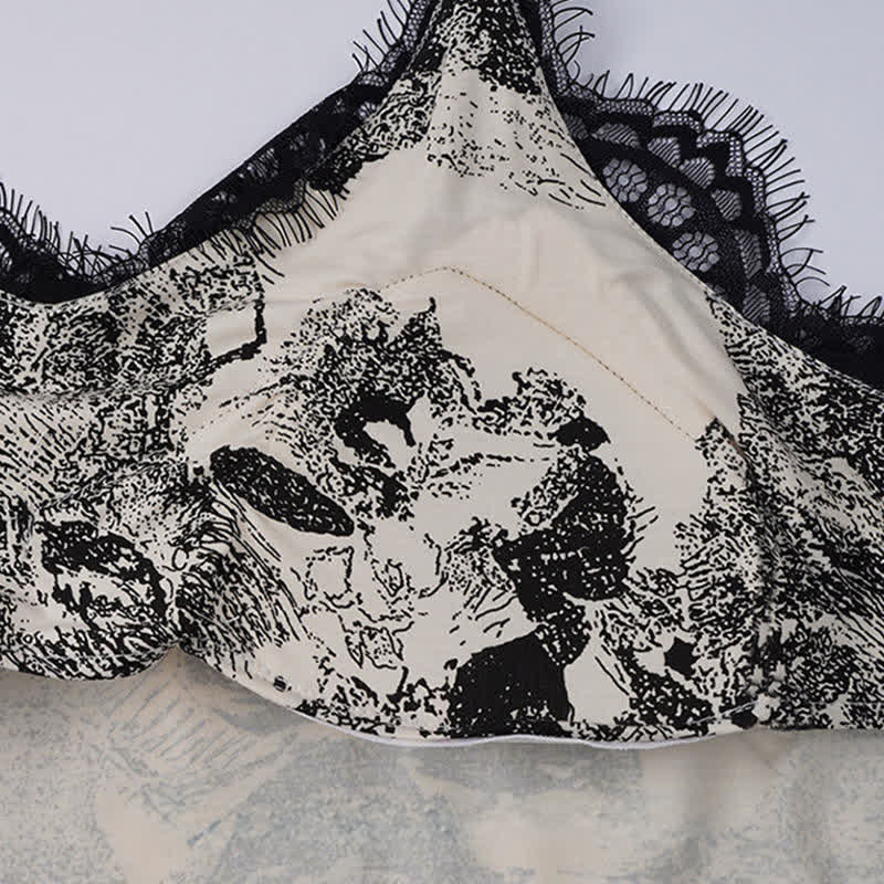 Ensemble vintage composé d'un débardeur et d'un short en dentelle florale - image 6
