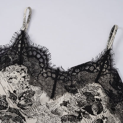 Ensemble vintage composé d'un débardeur et d'un short en dentelle florale - image 4