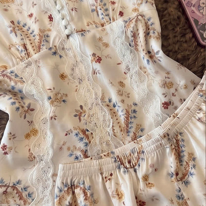 Ensemble de vêtements d'intérieur en dentelle de coton française à motif floral - image 6