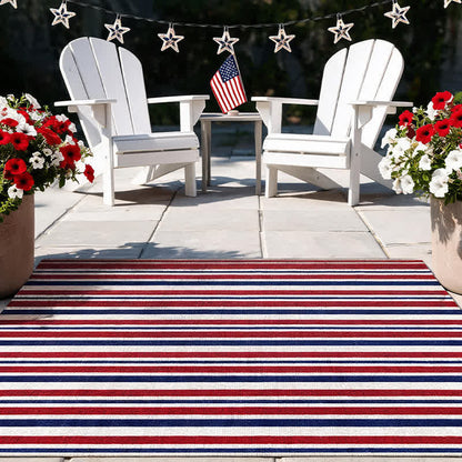 Tapis d'extérieur à rayures patriotiques américaines Ownkoti - image 7