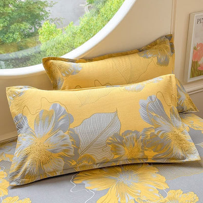 Ensemble de literie 4 pièces en gaze de coton à motif floral - image 6