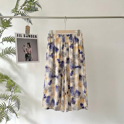 Pantalon de détente court à imprimé artistique - image 1