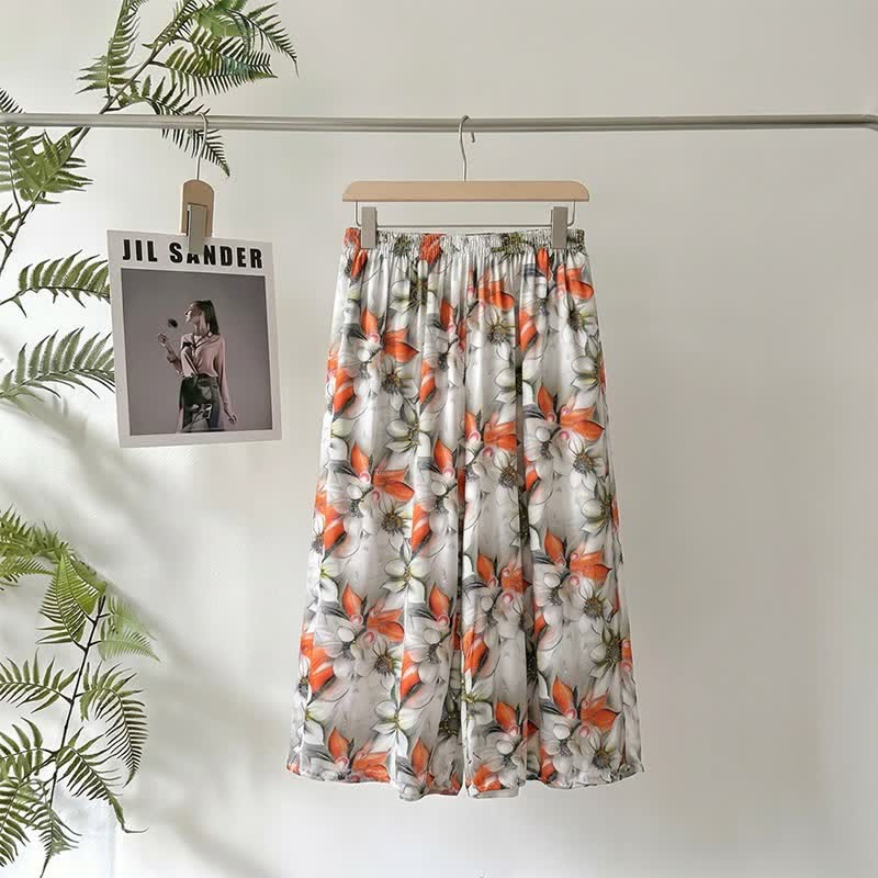 Pantalon d'intérieur vintage à motif floral, longueur cheville - image 1
