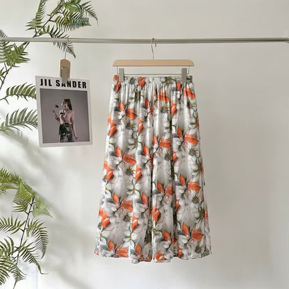 Pantalon d'intérieur vintage à motif floral, longueur cheville - image 1