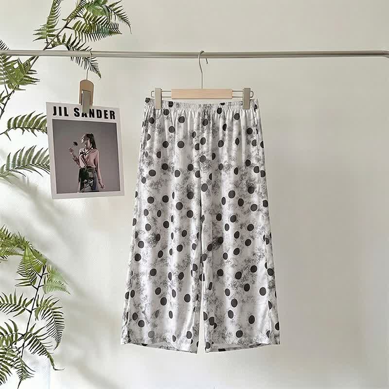 pantalon de pyjama court à pois - image 1