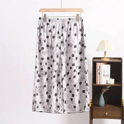 pantalon de pyjama court à pois - Gris - 6XL - image 0