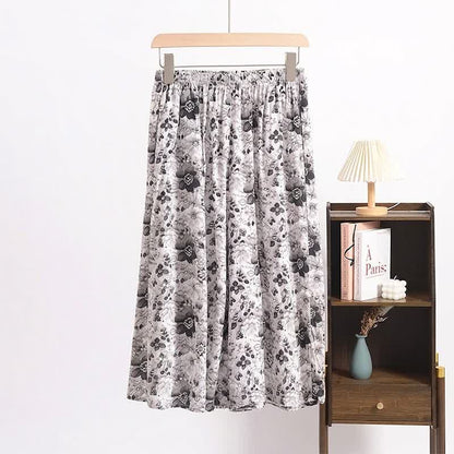 pantalon de pyjama court noir vintage à fleurs - Blanc - 6XL - image 0
