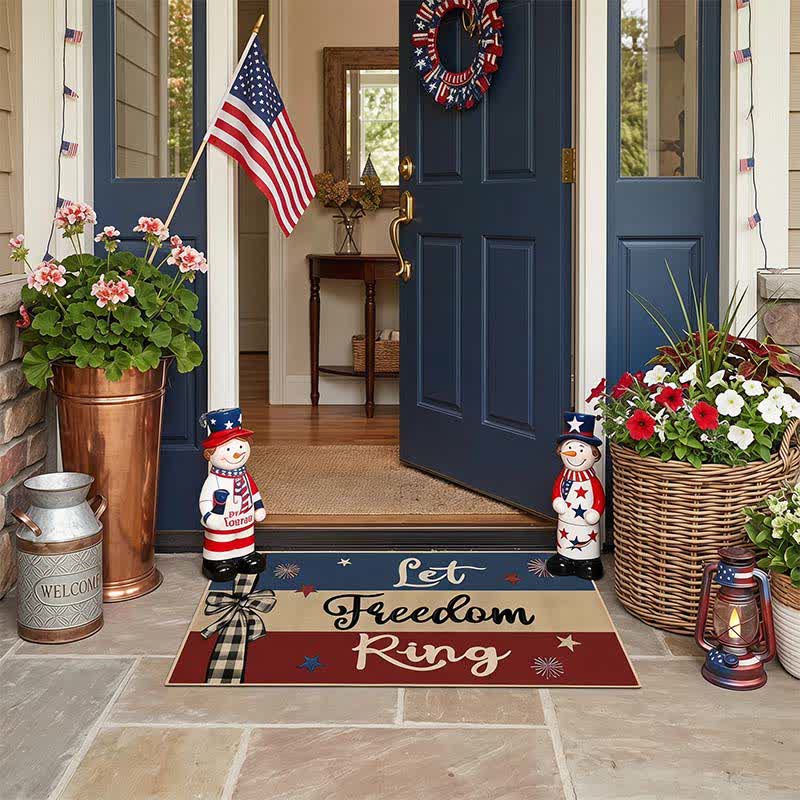 Tapis d'entrée Ownkoti Let Freedom Ring en velours cristal patriotique - 31'' × 47'' - image 0