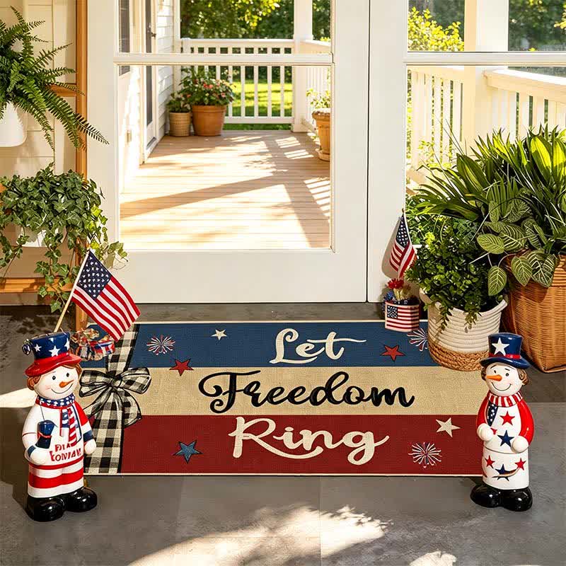 Tapis d'entrée Ownkoti Let Freedom Ring en velours cristal patriotique - image 2