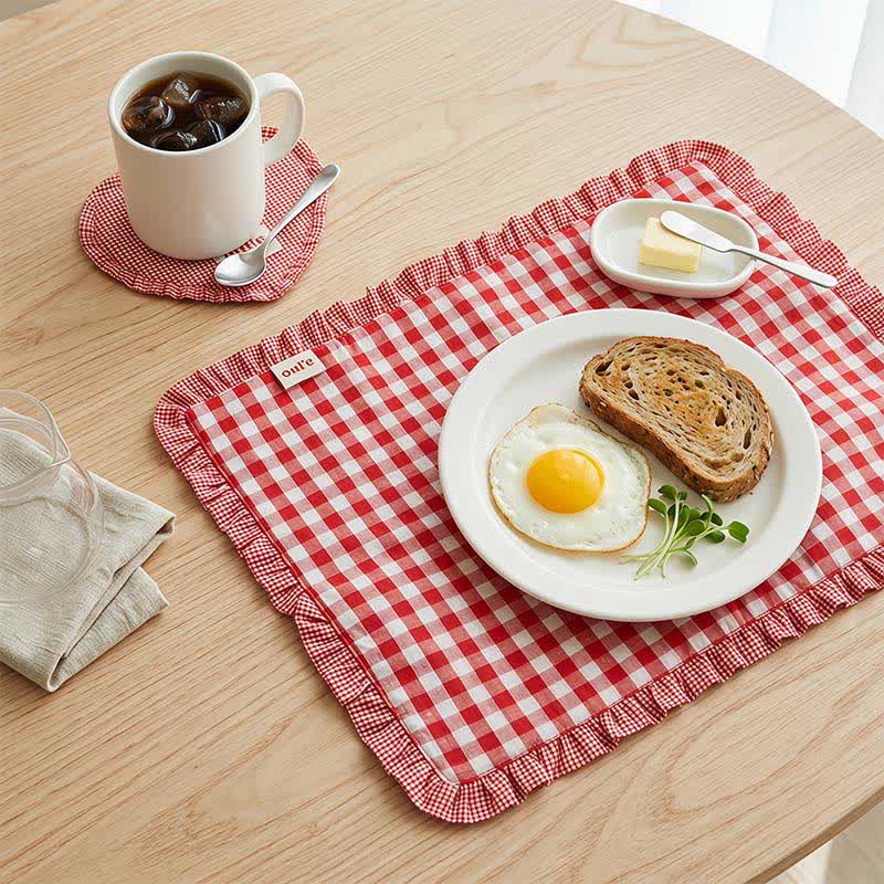 Set de table Ownkoti en coton doux à rayures minimalistes - image 1