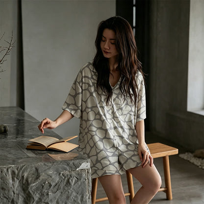 Pyjama assorti avec un motif de pierre irrégulier - Femmes - XL - image 6