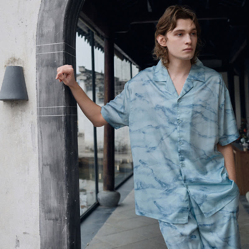 Ensemble de vêtements d'intérieur bleu aquarelle pour lui et elle - Hommes - 2XL - image 13