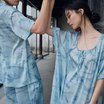Ensemble de vêtements d'intérieur bleu aquarelle pour lui et elle - image 6