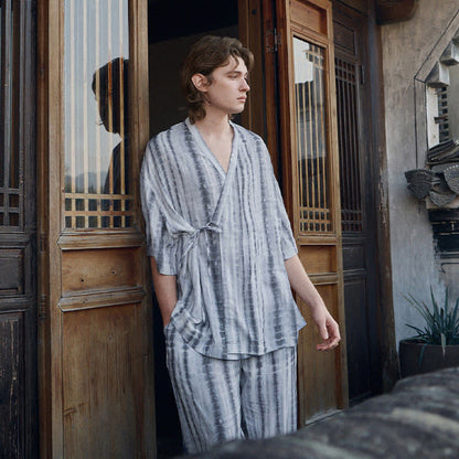 Ensemble pyjama assorti à rayures batik - image 12