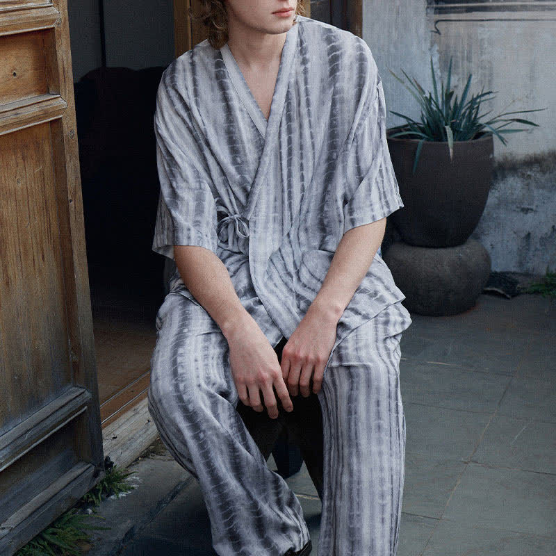 Ensemble pyjama assorti à rayures batik - image 11