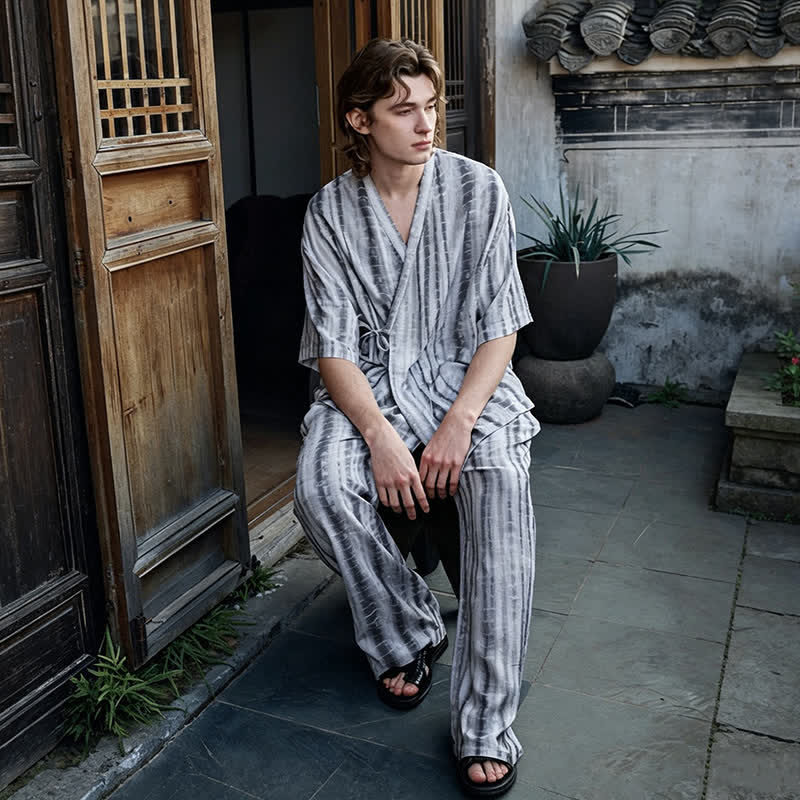 Ensemble pyjama assorti à rayures batik - Hommes - 2XL - image 10