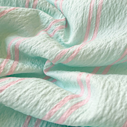 Couette en coton tricoté froissé à rayures menthe Ownkoti - image 4